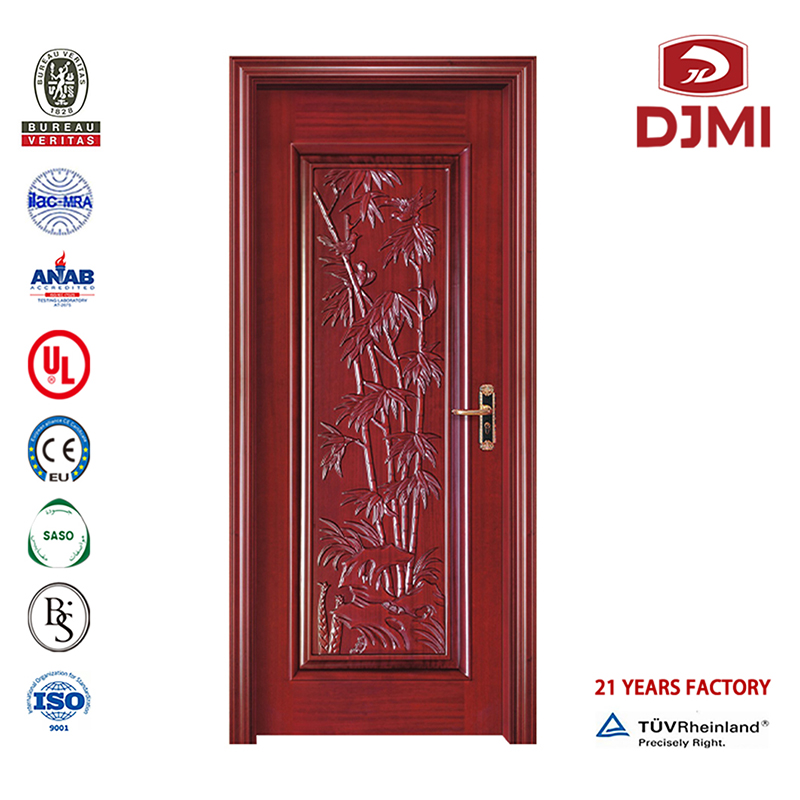 Aangepaste warmverkoop-badkamer Glas exterior massief hout Hout Houten deur Nieuwe Instellingen Engrave Panel Mdf Composite Veneer Honeycomb Paper Painting Hotel Hout Doors Zwart frame Houten Deur