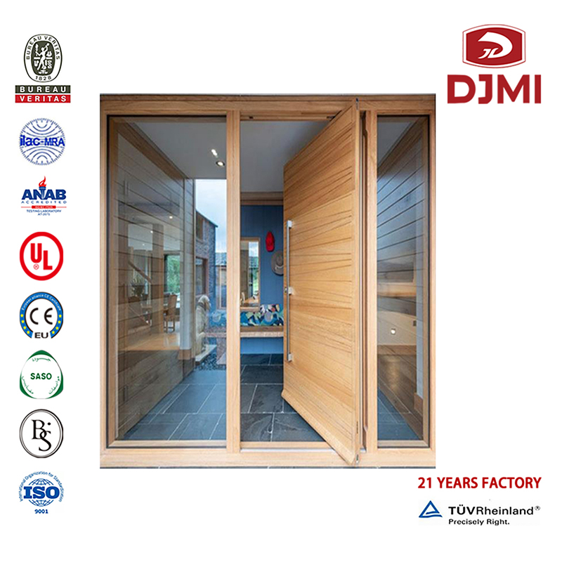 Nieuwe instellingen Design Vaste Pivot Main Hout Ingang deur Chinese fabriek Hout met glasontwerp Hoofdhuis Stevig Hout Ingang Deur Hoge kwaliteit Houten Deuren voor Villas