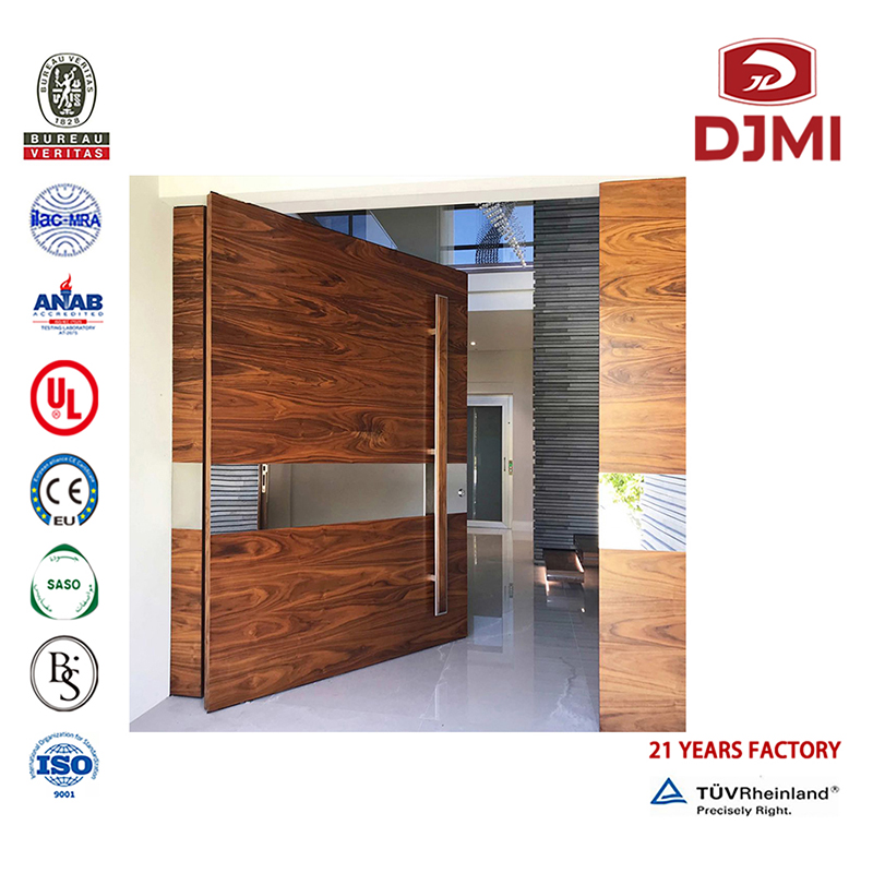 Goedkope hoofdingang Vaste dubbele deuropening Binnendeur Hout Aangepaste schuif Hoofdstuk met glas en Hout Deur Ingang Dubbele Houten Deuren Nieuwe Instellingen Ontwerp Vaste Pivot Hoofd Hout Ingang Deur
